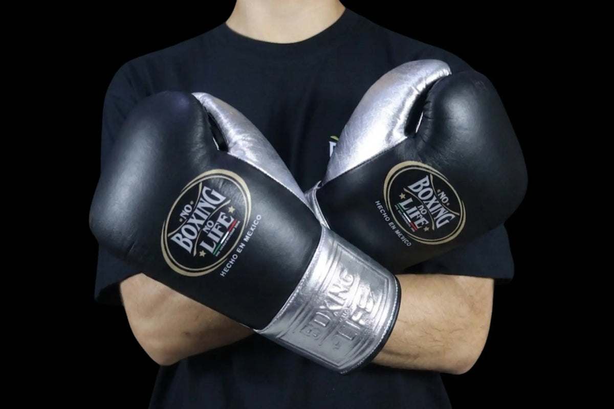 No Boxing No Life Boxing Gloves Black & Silver