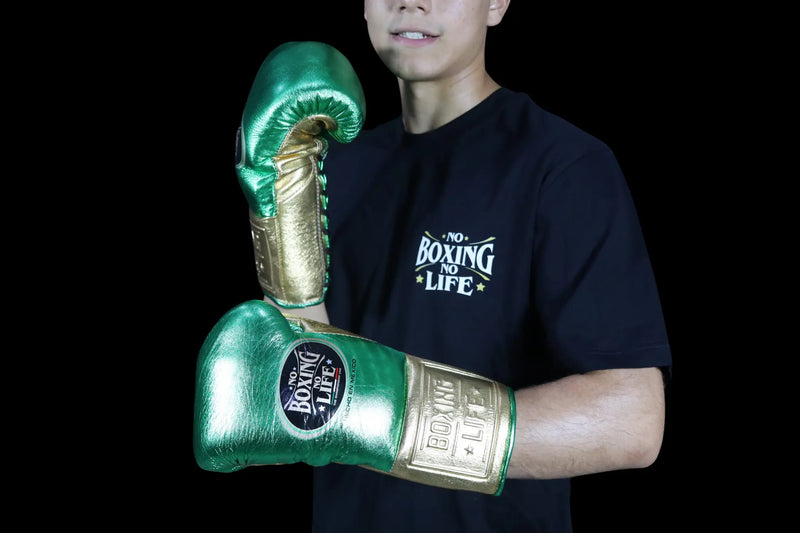 No Boxing No Life Boxing Gloves Green & Gold