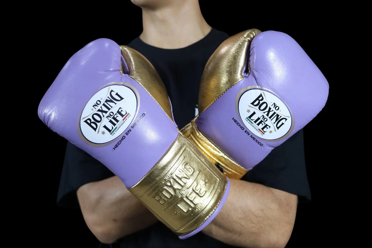No Boxing No Life Boxing Gloves Lavender & Gold