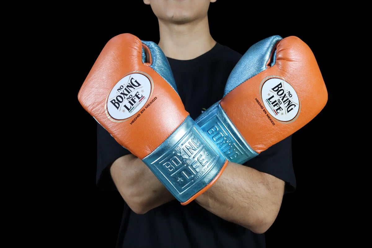 No Boxing No Life Boxing Gloves Orange & Aqua