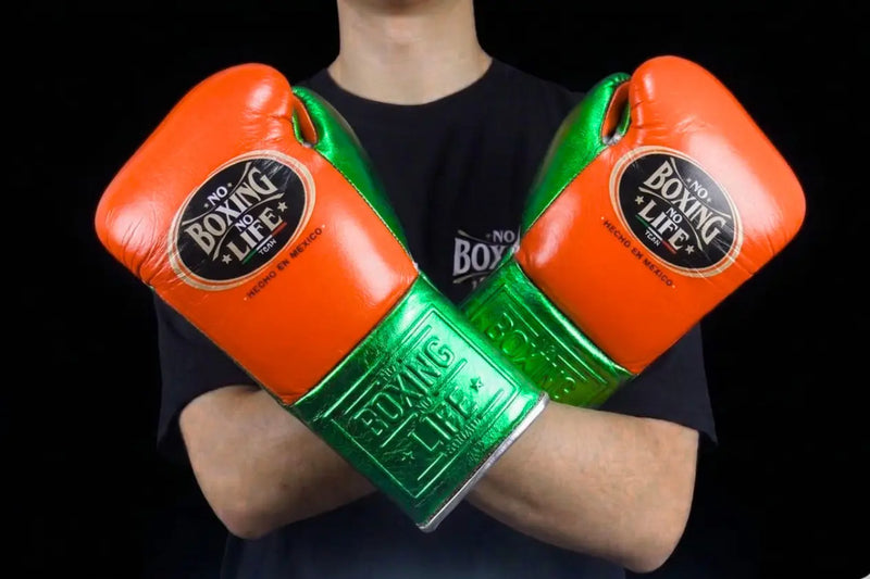 No Boxing No Life Boxing Gloves Orange & Green