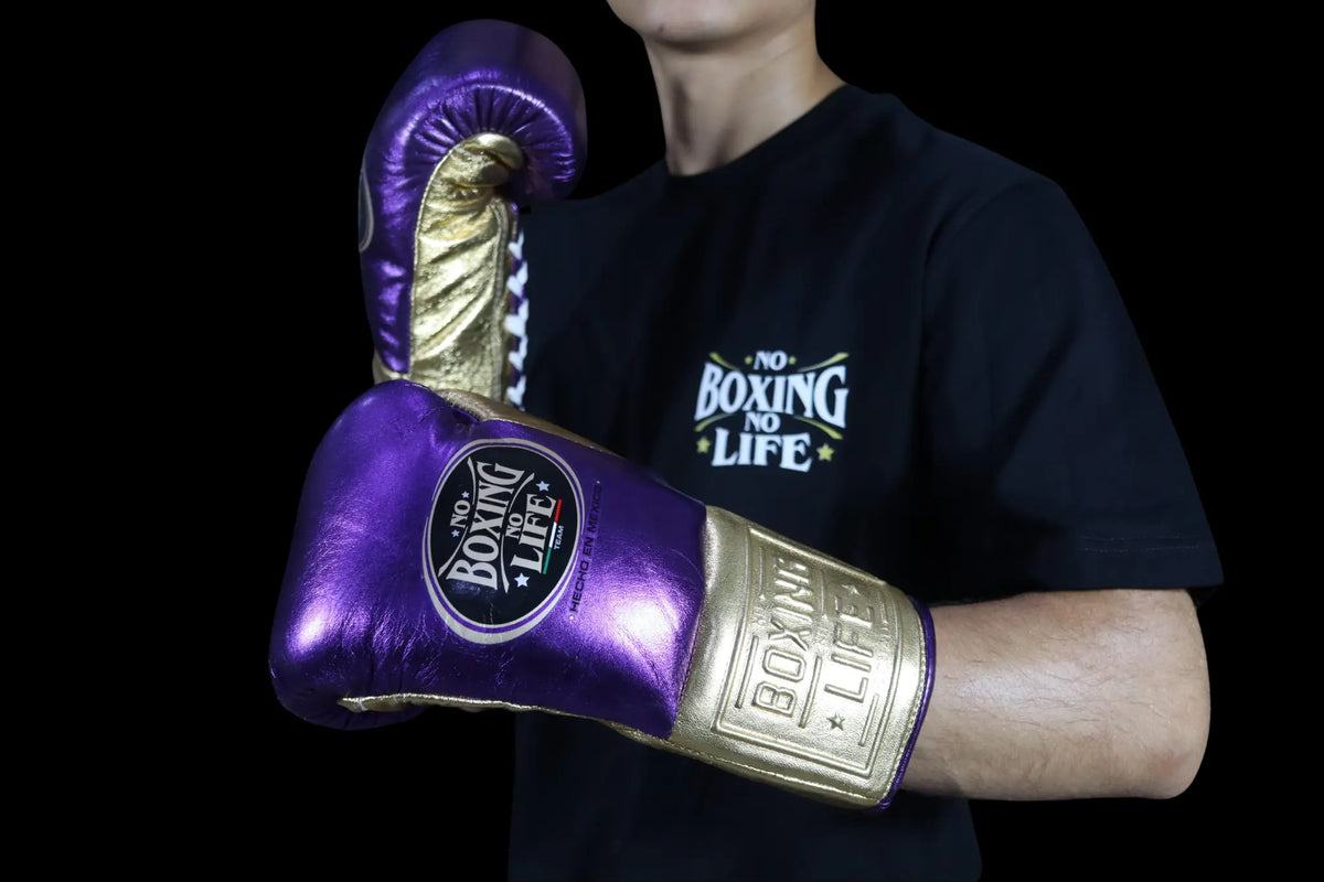 No Boxing No Life Boxing Gloves Purple & Gold